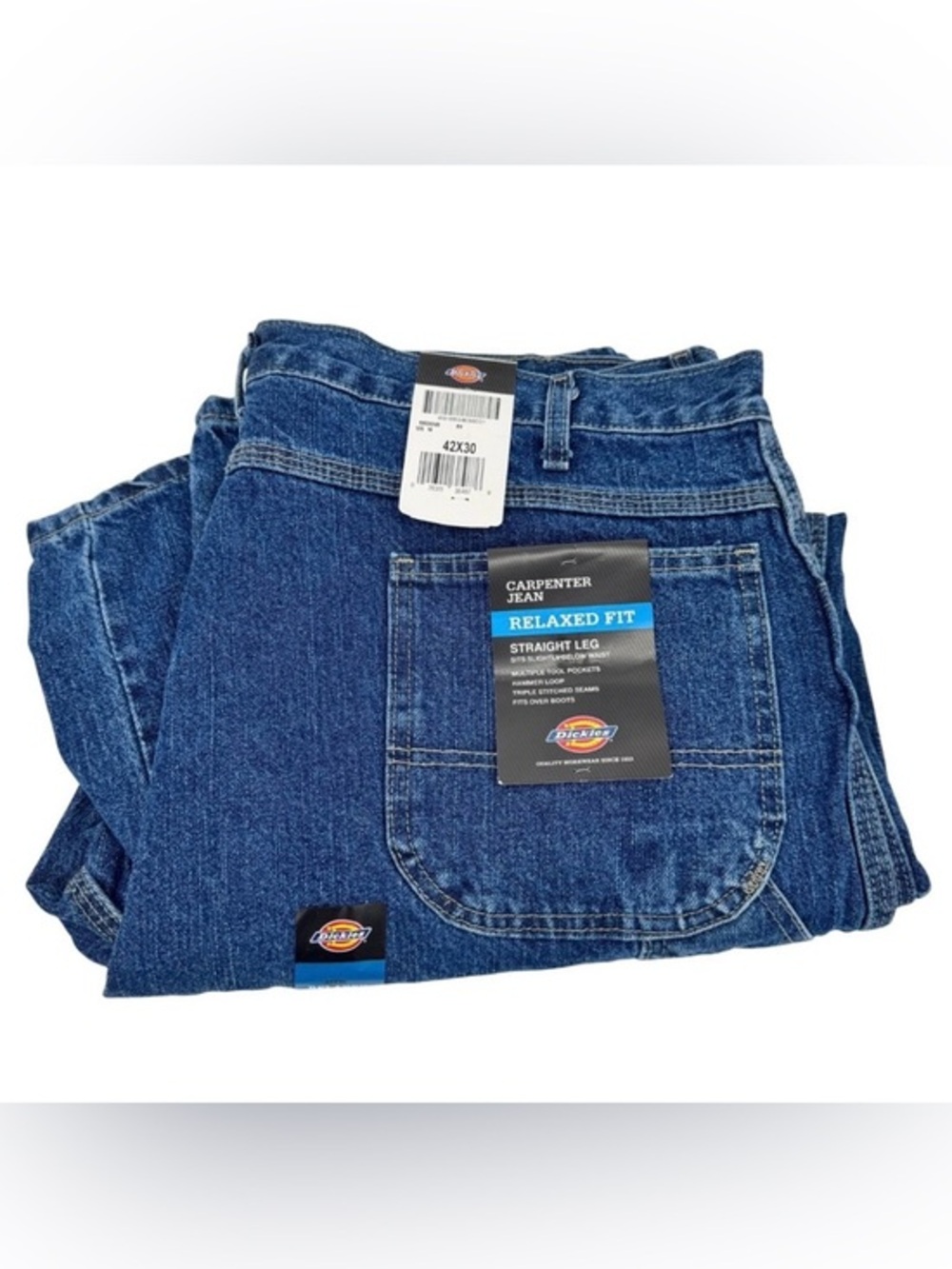 Dickies‎ Carpenter Jeans Mens 42x30 (43x29 ACTUAL) Relaxed Fit Straight Leg NEW